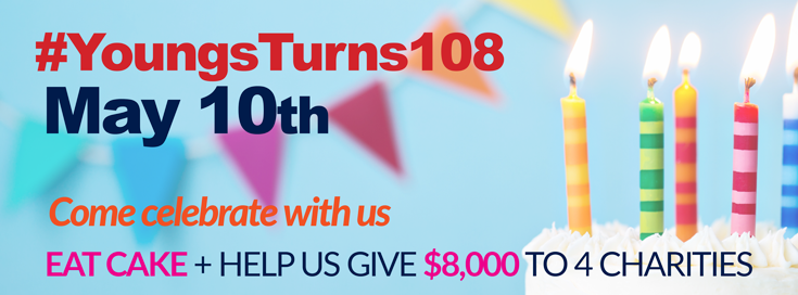 Youngs Insurance Brokers' 108th Birthday Charitable Giveaway