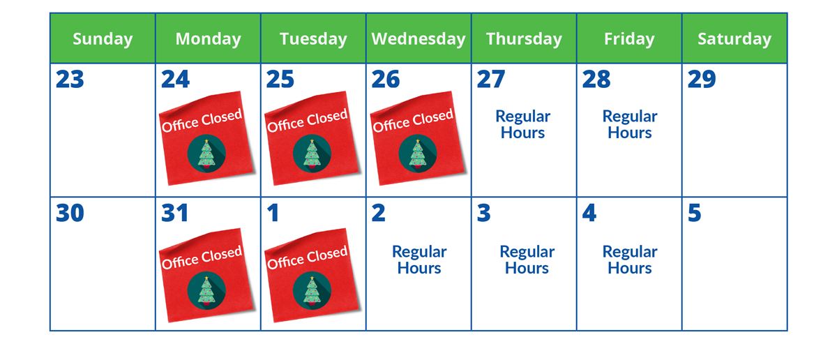 Youngs Insurance Holiday Schedule