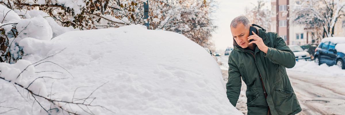 car covered in snowfall